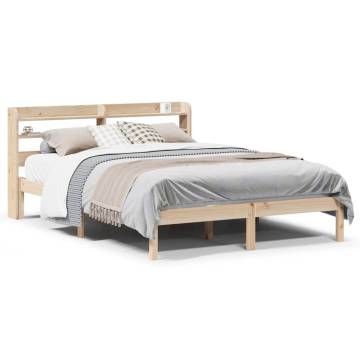 King Size Bed Frame with Headboard - Solid Pine Wood | Hipo Market