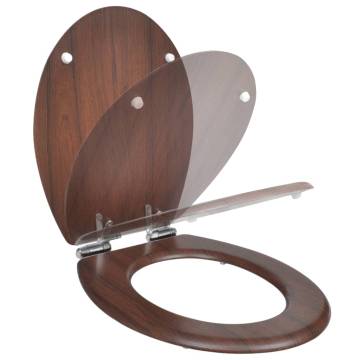 Brown MDF Soft Close Toilet Seat - Simple Design | Hipomarket