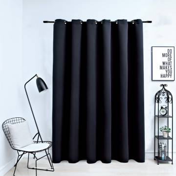 Blackout Curtain with Metal Rings Black 290x245 cm - HipoMarket