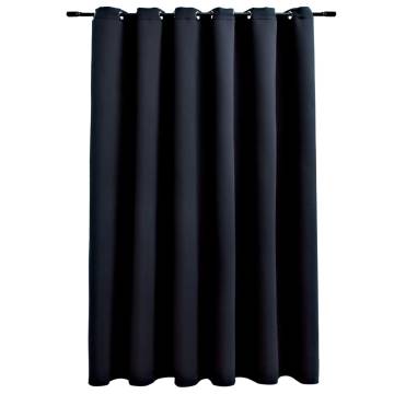 Blackout Curtain with Metal Rings Black 290x245 cm - HipoMarket