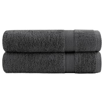 Premium SOLUND Shower Towels - 2pcs Anthracite 70x140cm