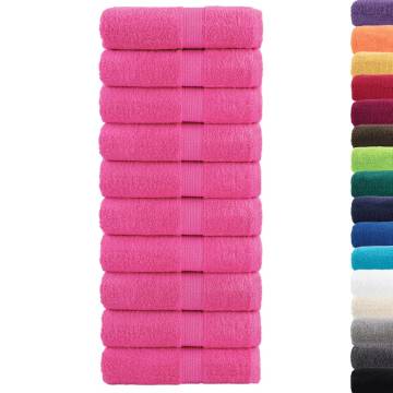 Premium Pink Guest Towels SOLUND - 10 pcs 600 gsm | HipoMarket