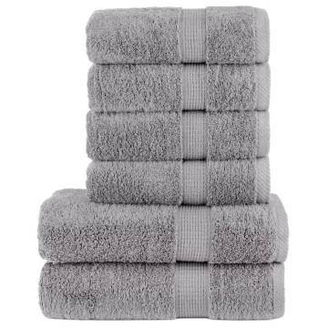 6 Piece Premium Towel Set SOLUND Grey - 600 GSM Quality