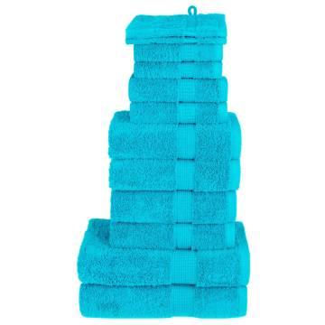 12 Piece Turquoise Premium Towel Set SOLUND - 600 gsm