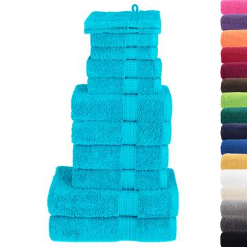 12 Piece Turquoise Premium Towel Set SOLUND - 600 gsm