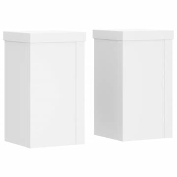 Plant Stands 2 pcs White - Durable Engineered Wood | Hipo Market