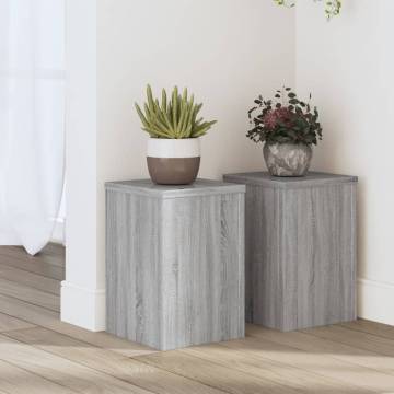 Plant Stands - 2 Pcs Grey Sonoma | Durable Engineered Wood