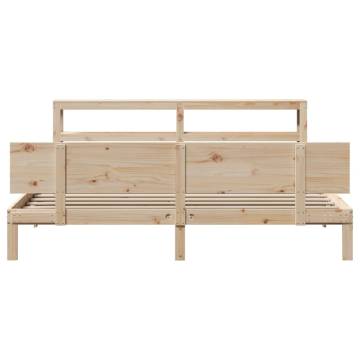 Super King Bed Frame with Headboard - Solid Pine Wood 180x200 cm