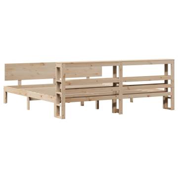 Super King Bed Frame with Headboard - Solid Pine Wood 180x200 cm