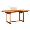 Garden Dining Table 120-170x80x75 cm - Solid Acacia Wood