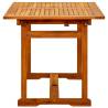 Garden Dining Table 120-170x80x75 cm - Solid Acacia Wood