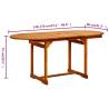 Garden Dining Table 120-170x80x75 cm - Solid Acacia Wood