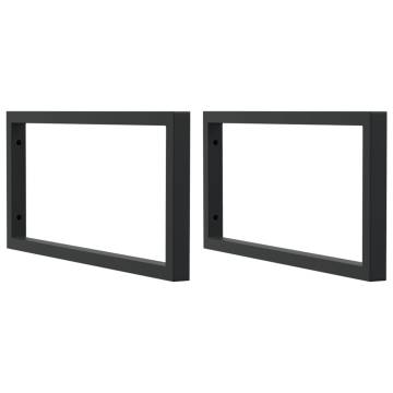 Elegant Black Steel Shelf Brackets for Washbasin - 2 pcs