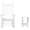 Rocking Chair with Foldable Table - White Solid Wood Poplar