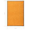 Washable Orange Doormat 60x90 cm - Hipomarket