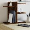 Desk Organiser Smoked Oak | Compact & Stylish | 42x21.5x42 cm