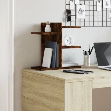 Desk Organiser Smoked Oak | Compact & Stylish | 42x21.5x42 cm