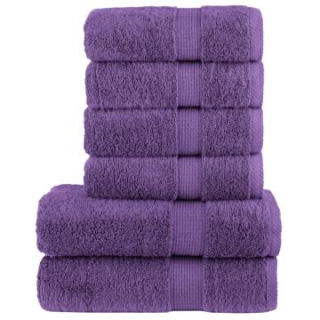 6 Piece Premium Towel Set SOLUND Purple - Soft & Absorbent