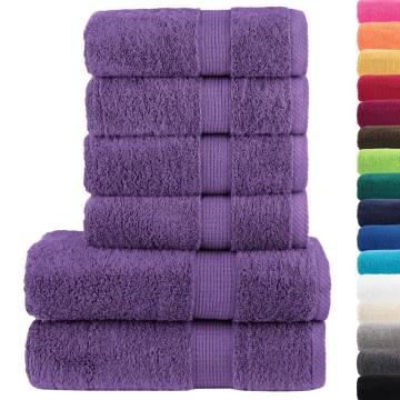 6 Piece Premium Towel Set SOLUND Purple - Soft & Absorbent