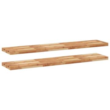 Floating Shelves 2 pcs - Solid Wood Acacia | Hipomarket