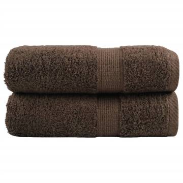 Premium Guest Towels SOLUND 2pcs Brown - Ultra Soft & Absorbent