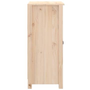 Stylish Solid Pine Wood Sideboard - 40x35x80 cm