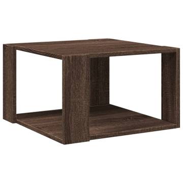 Brown Oak Coffee Table - Modern Design, 51.5x51.5x30 cm