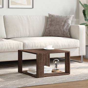 Brown Oak Coffee Table - Modern Design, 51.5x51.5x30 cm