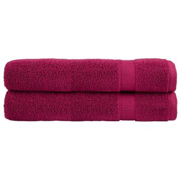 Premium SOLUND Sauna Towels 2pcs Bordeaux 80x200cm 600gsm