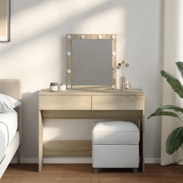 Dressing Table with LED - Sonoma Oak 100x40x130 cm | HipoMarket