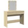 Dressing Table with LED - Sonoma Oak 100x40x130 cm | HipoMarket