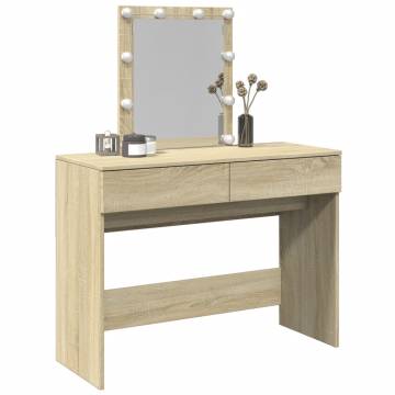 Dressing Table with LED - Sonoma Oak 100x40x130 cm | HipoMarket