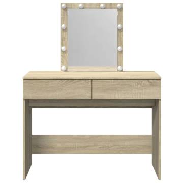 Dressing Table with LED - Sonoma Oak 100x40x130 cm | HipoMarket