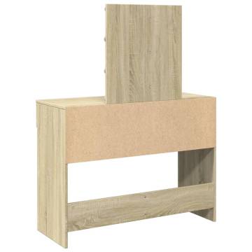 Dressing Table with LED - Sonoma Oak 100x40x130 cm | HipoMarket