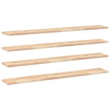 Floating Shelves 4 pcs | Untreated Solid Wood Acacia