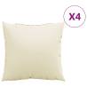 Cream Sofa Cushions 4 pcs - 60x60 cm Durable Fabric