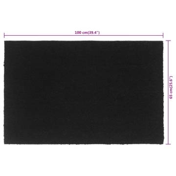 Durable Black Coir Door Mat 65x100 cm - Hipo Market