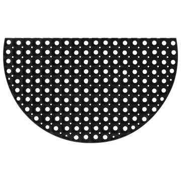 Durable Half Round Door Mat - 45x75 cm Rubber