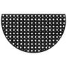 Durable Half Round Door Mat - 45x75 cm Rubber