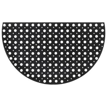 Durable Half Round Door Mat - 45x75 cm Rubber