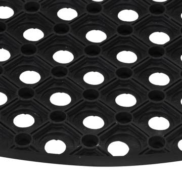 Durable Half Round Door Mat - 45x75 cm Rubber