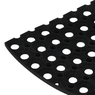 Durable Half Round Door Mat - 45x75 cm Rubber