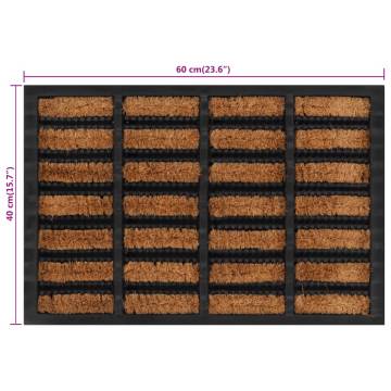 Durable 40x60 cm Rubber & Coir Door Mat | HipoMarket UK