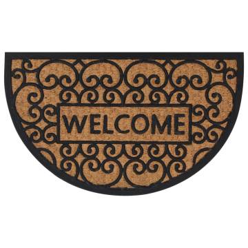 Durable Half Round Door Mat 45x75 cm - Rubber & Coir