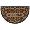 Durable Half Round Door Mat 45x75 cm - Rubber & Coir