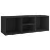 High Gloss Black Shoe Storage Bench - 105x35x35 cm