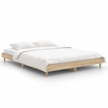 Sonoma Oak Bed Frame 140x190 cm - Durable & Stylish