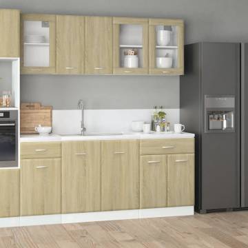 4 Piece Kitchen Cabinet Set in Sonoma Oak - Modern Storage Solution