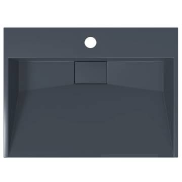 Stylish 50x38 cm Anthracite Marble Wash Basin | Hipo Market