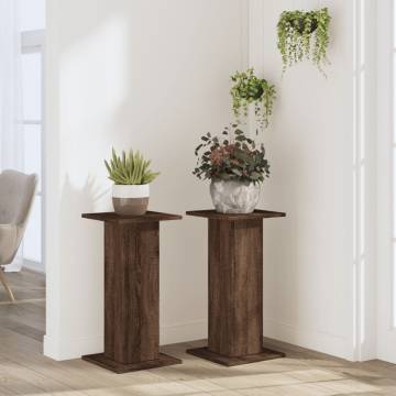 Brown Oak Plant Stands - 2 pcs 30x30x60 cm | HipoMarket